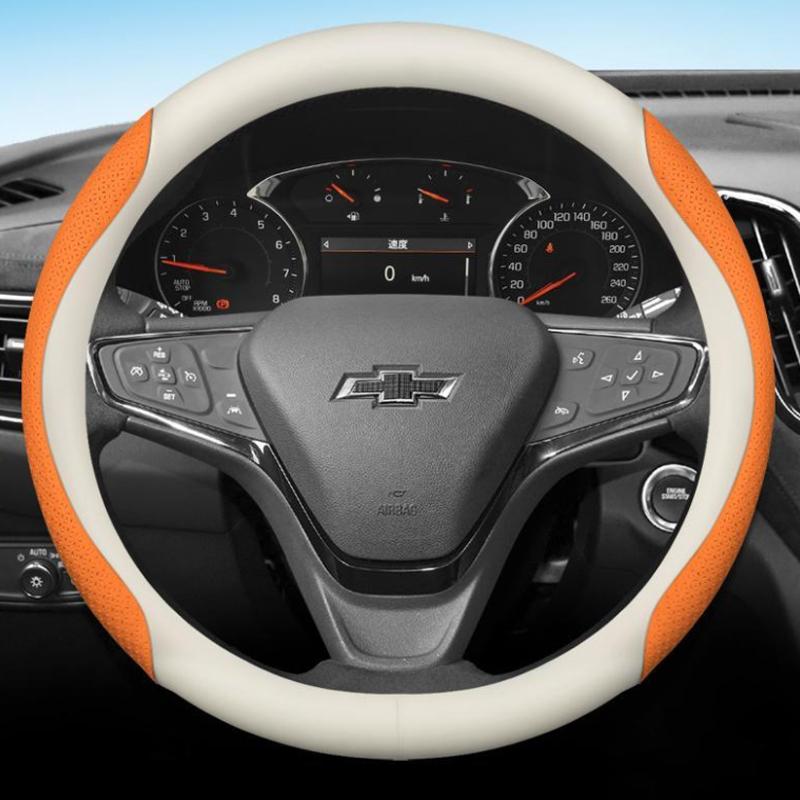 Leather Car Steering Wheel Cover for Chevrolet Aveo Onix S10 Max Spin Equinox Sail Trax Groove Captiva 2025 Accessories