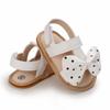 Summer Infant Baby Girls Bow Sandals Casual Polka Dot Beach Shoes Anti-Slip PU Leather Newborn Toddler Prewalker First Walking Shoes 0-18M