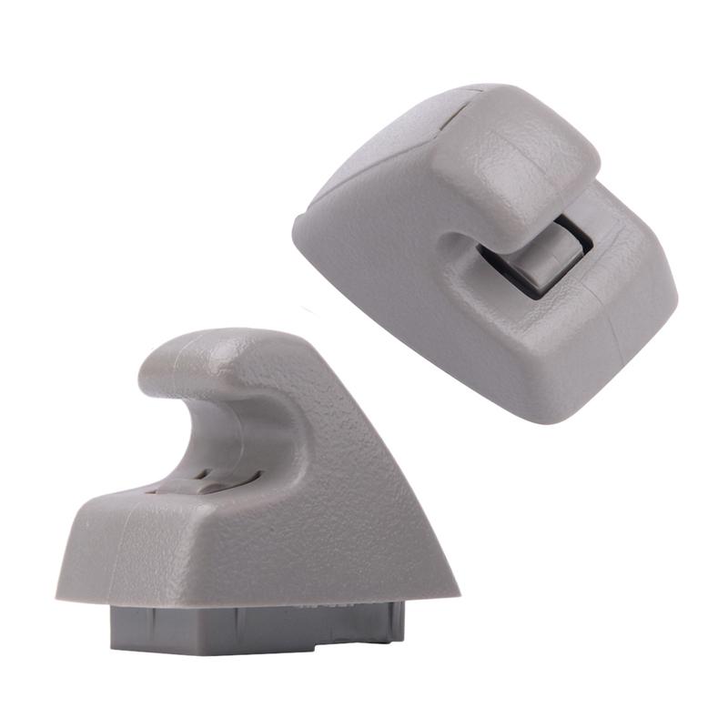2pcs Grey Sun Visor Clip Holder Hook Support Retainer Fastener Bracket Plastic Fit for Chevrolet Silverado Suburban 15882854