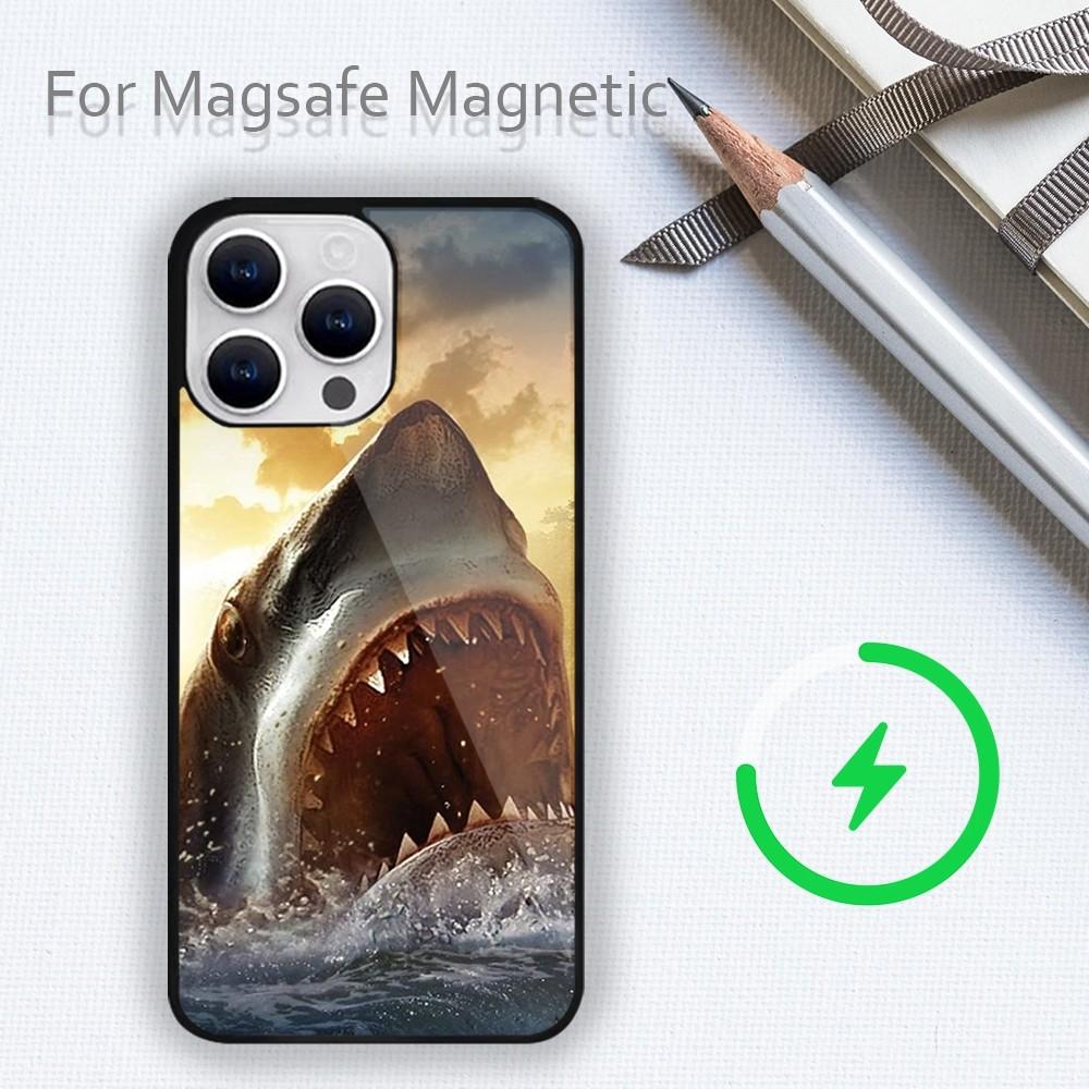 

Чехол для телефона Ocean Monster Shark для iPhone 15 14 13 12 11 Plus Pro Max Magsafe с магнитной беспроводной зарядкой iPhone13pro
