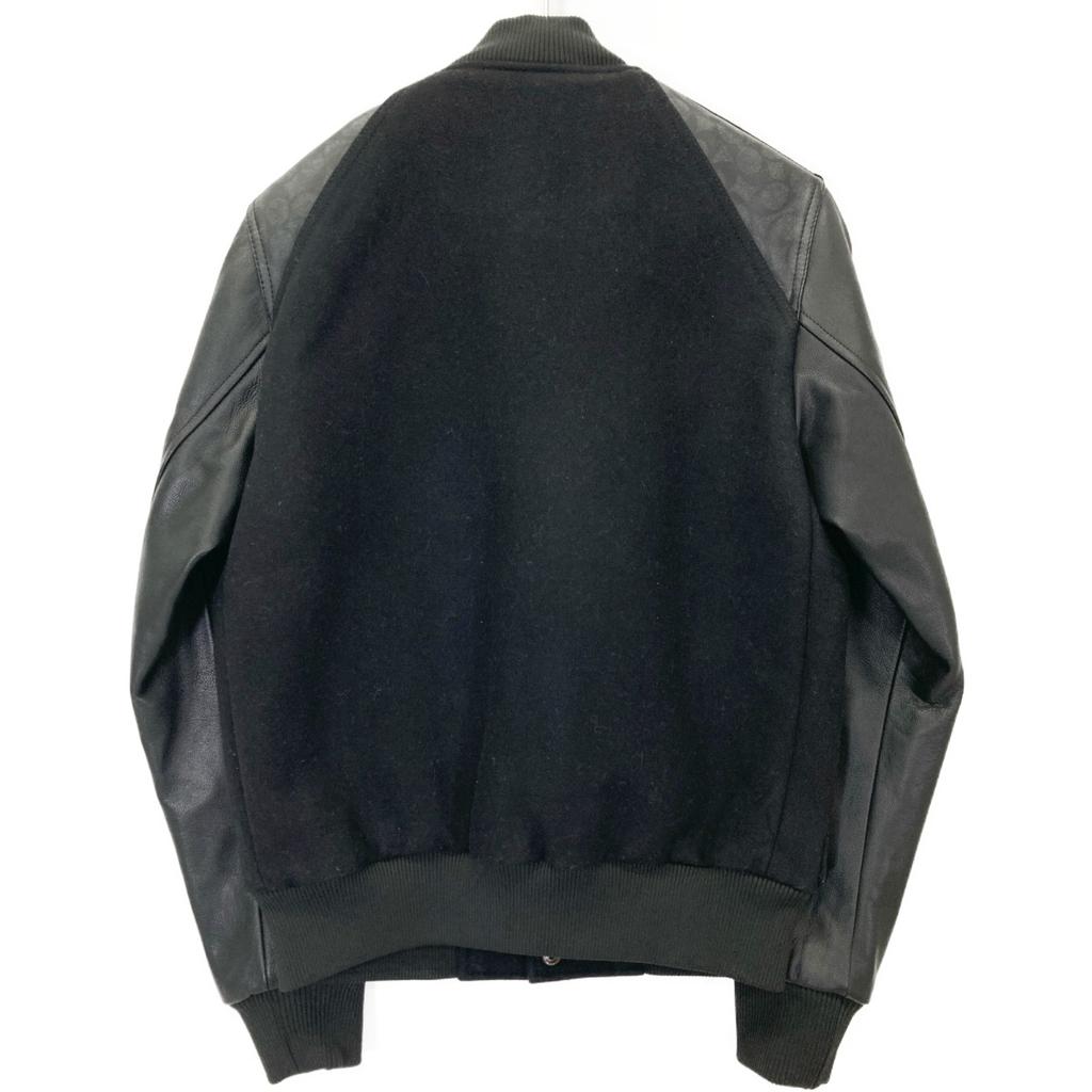 COACH F78473 Black Wool x Leather Signature Blouson Jacket Jacket XS blackUsed
