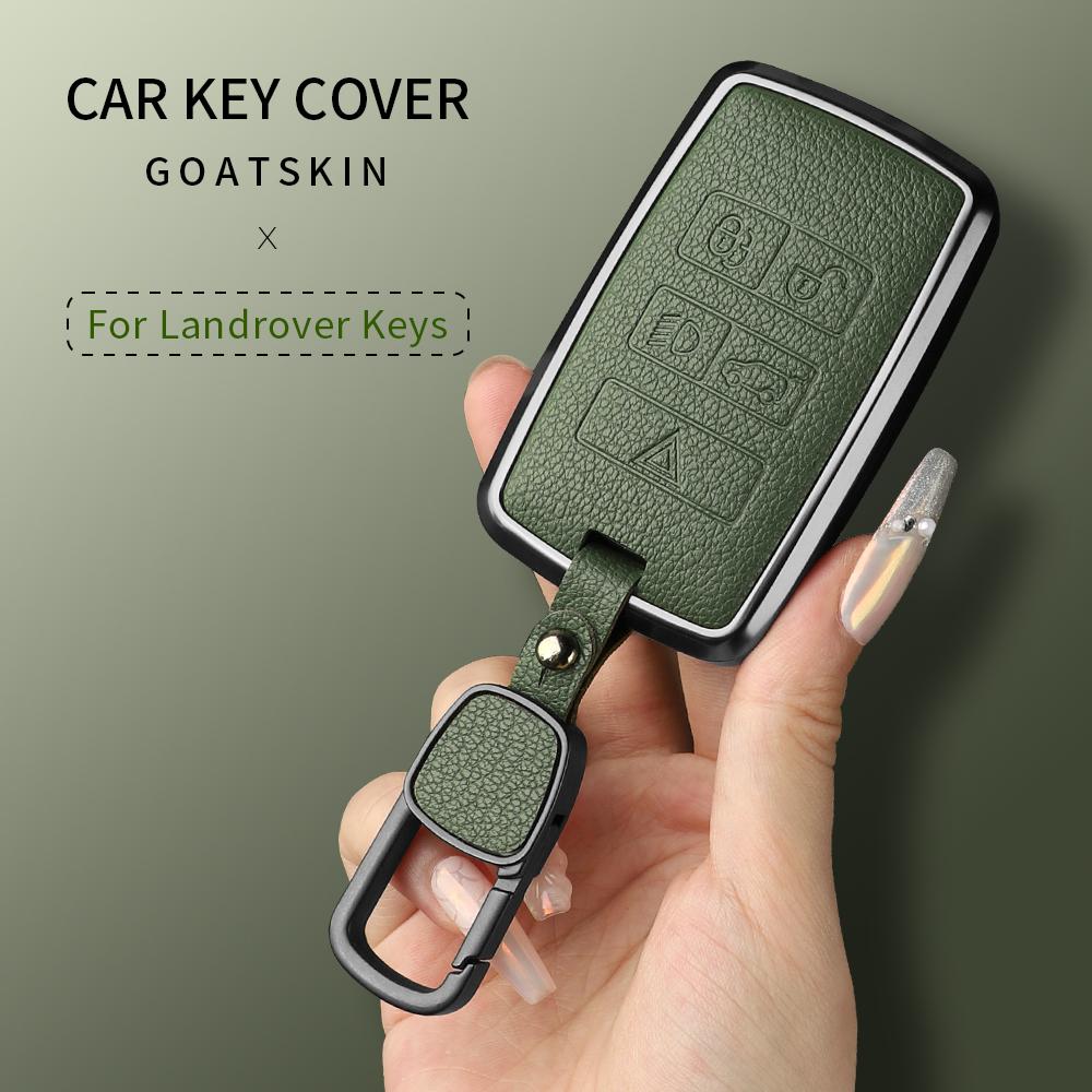 Metal and Leather Car Key Case Cover For Land Rover Range Rover Discovery Evoque Sport Velar Key Protection Shell Accessories