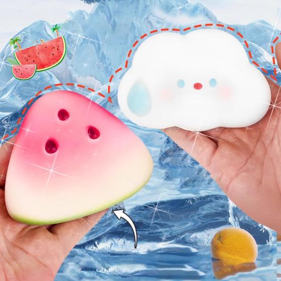 Watermelon Piece Squeeze Toy Stress Relief Cloud Chick Bread Dog Star Cheese Pinch Sensory Toy Soft Stress Ball Calming Fidget Toy