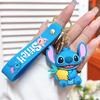 Car Cute flower Stitch bag pendant keychain Star and Stitch PVC soft plastic doll pendant couple small key chain Gift