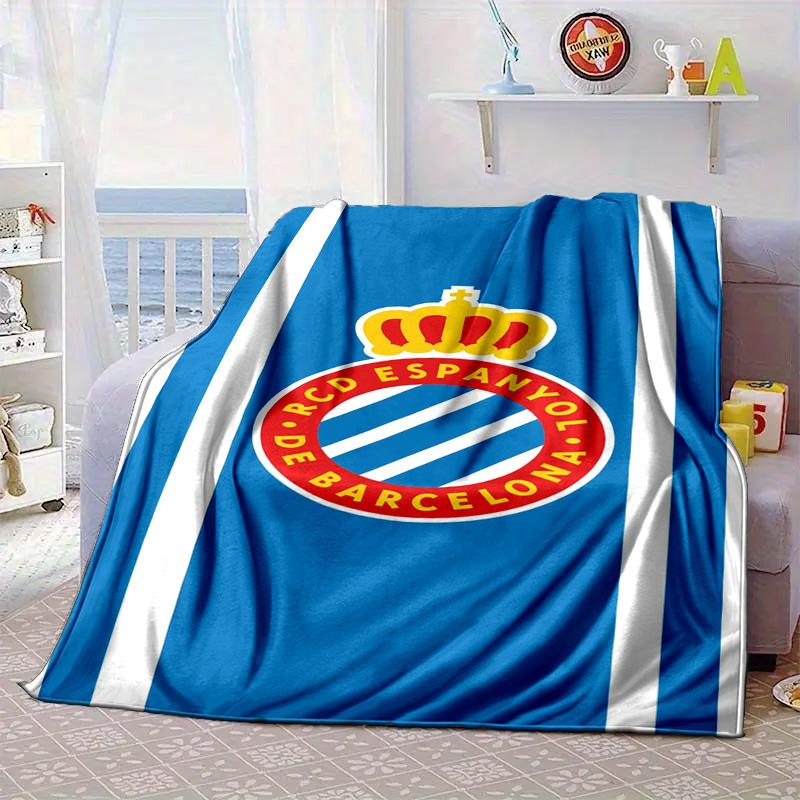 Real Sociedad Crest Design Portable Blanket/Soft Blanket Bedding Blanket Suitable for Travel Camping Living Rooms Offices Sofas Fan Gifts