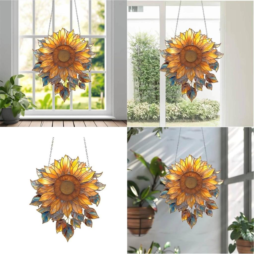 Sunflower Acrylic Window Hanging Decorative Art For Home Living Room Decor
