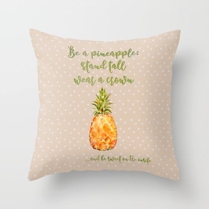 Tropical Fruit Painted Pineapple Linen Pillow Pillow Case Casual Comfortable Car Sofa Office Cushion Cover