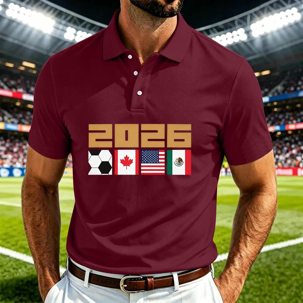 Men's Casual Soccer Print Quick Dry Lightweight Mesh Breathable Short Sleeve Crew Neck T-Shirt for Sports and Outdoor Activities