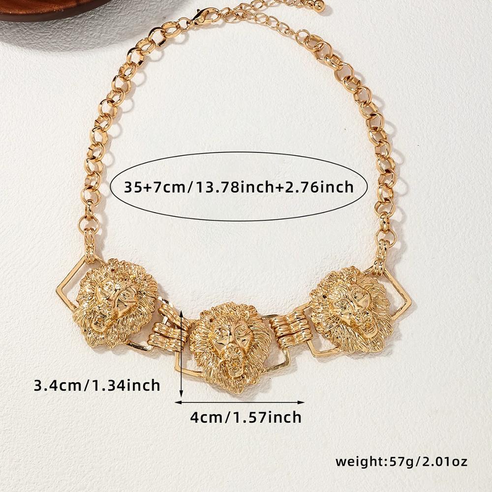 

Personality Exaggerated Lion Head Accessory Necklace Fashion Hip Hop Stereoscopic Choker Fashion Trend Women Jewelry Accessories Other