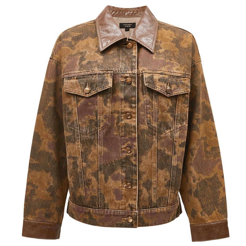 

Женская джинсовая куртка VEROMODA свободного кроя с камуфляжным принтом XL