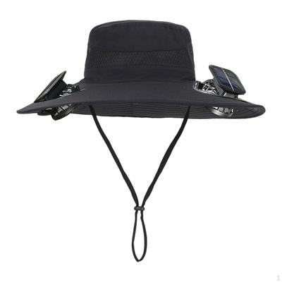 Cooling Fan Hats Sun Hat Breathable Bucket Protection Cowboy with for Travel
