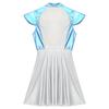 Outer Space Alien Costume for Women S-4XL - Shiny Glitter A-line Dress with Cap Sleeves Halloween Cosplay Outfit