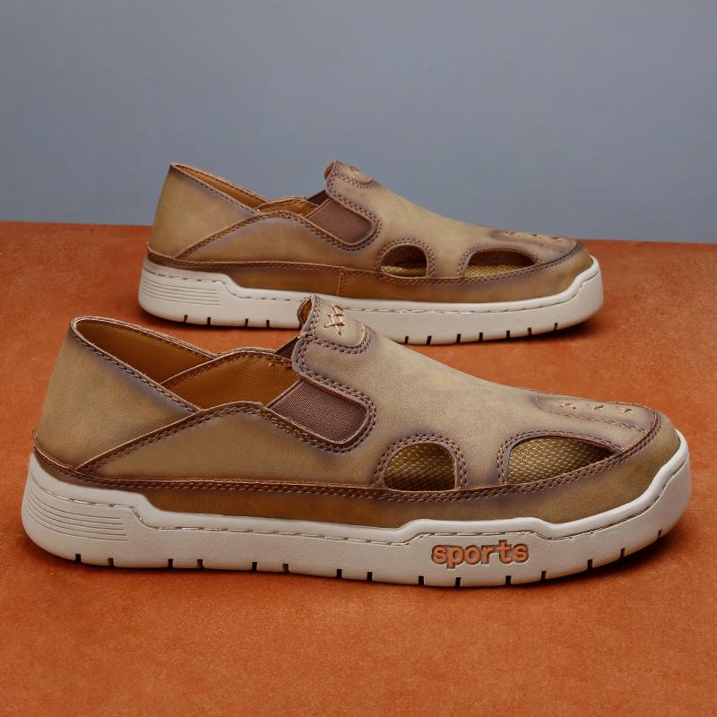 Heren Sandalen Zomer Comfortabel Man Casual Schoenen Mode Slippers Handgemaakt Ademend Lopen Rijden Voetbovenkleding