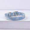 Metal Buckle Denim Dog Collar Soft Leather Adjustable Puppy Jean Collar Quick Release with Bell Anti-lost Cat Necklace