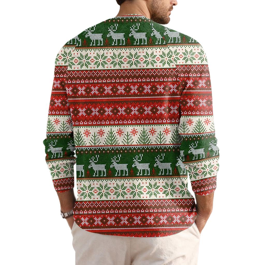 Men's Loose Casual Button Down Collar Long Sleeve Top