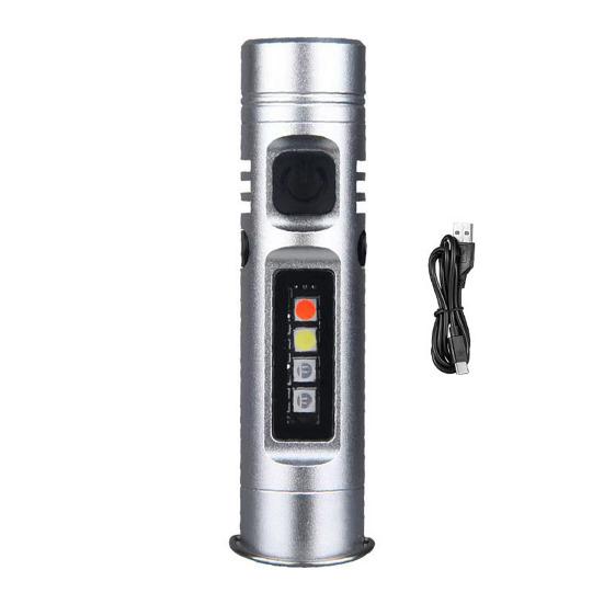 Rechargeable Flashlight Hands-Free LED Torch with Magnetic Base And Rear Buckle 500 Lumens High Power Mini Light for Camping Hiking Travel