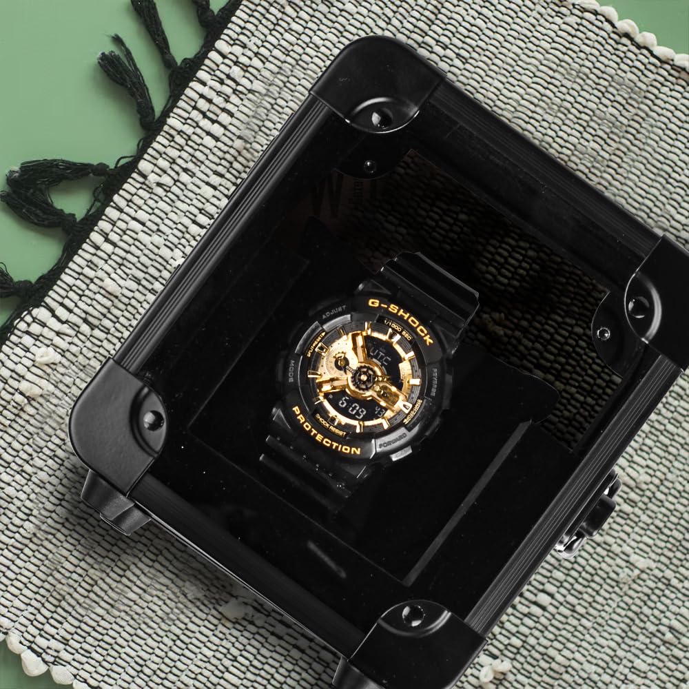 Baskiss Luxury Watch Watch Storage Collection Watch Display Aluminum Black Case, Box, Case, Box, & Acrylic, [Used]