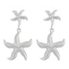 Exaggerated Starfish Stud Earrings Golden Starfish Drop Earrings Starfish Dangle Earrings  Party