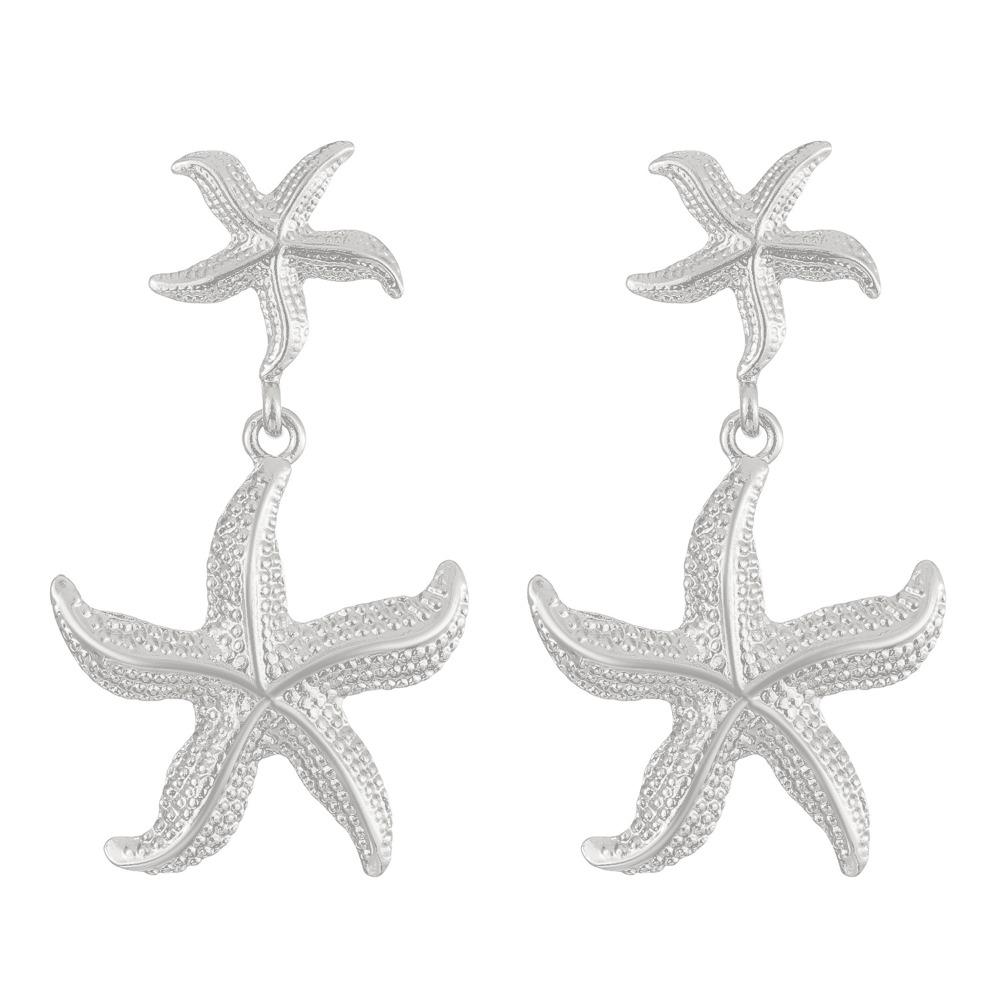 Exaggerated Starfish Stud Earrings Golden Starfish Drop Earrings Starfish Dangle Earrings  Party