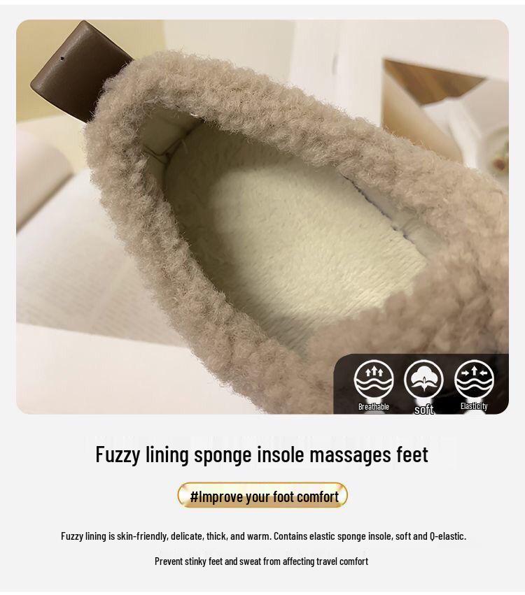Brand Thick-Soled Leather Height-Increasing Warm Cotton Shoes for Women - Autumn/Winter Japanese Style