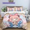 Anya Forger Pattern Bedding Quilt Set Quilt Cover Pillowcase Home Decoration Birthday Gift (1 * Duvet Cover + 2 * Pillowcase, Without Core)