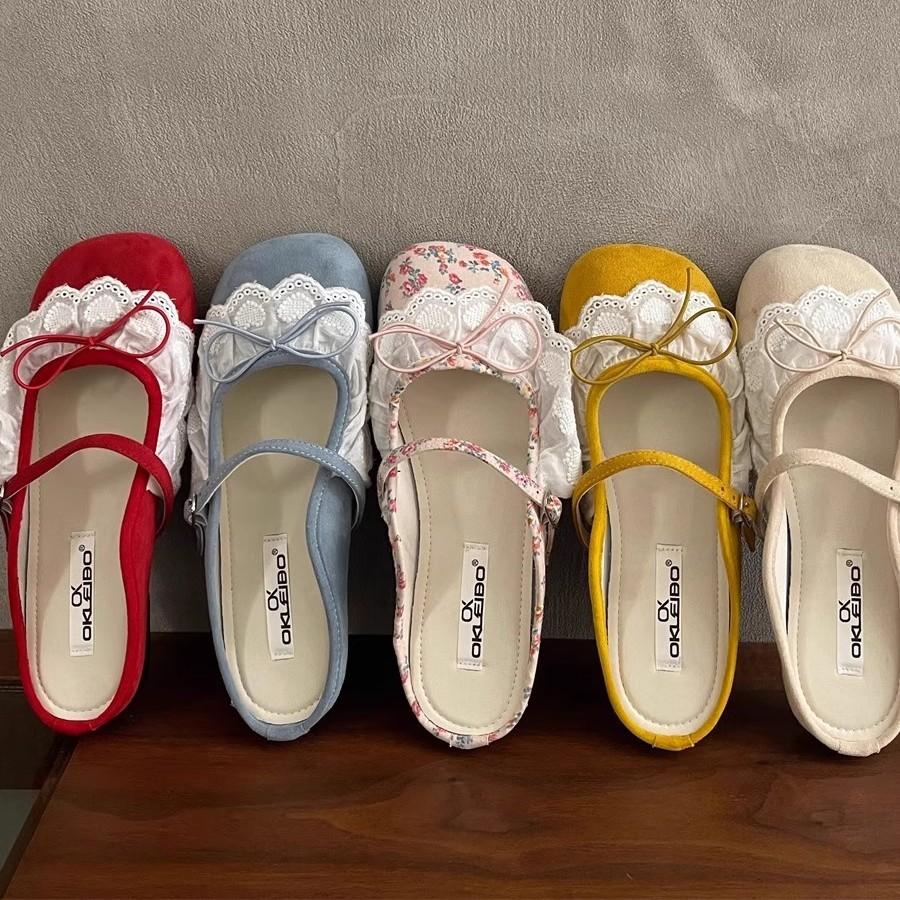 French Gentle Niche Lace Baotou Slippers 2025 New Bow Square Head Shallow Mouth Half Drag One Pedal