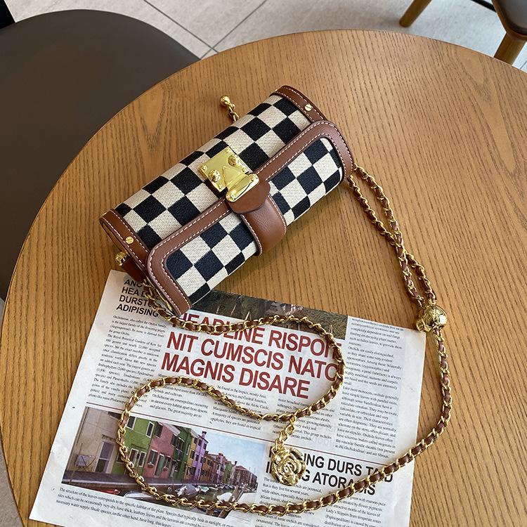 

Роскошные сумки кроссбоди на цепочке для женщин, простые сумки на плечо с принтом, универсальные сумки-клатчи, маленькие квадратные сумки, модные сумки из искусственной кожи