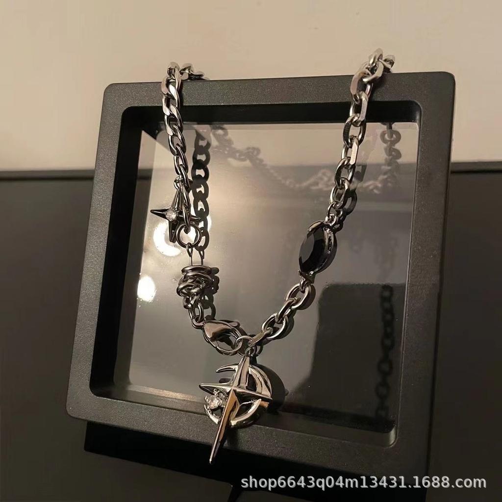 Sweet and cool lava love necklace women's ins tide niche high-end design sense sweater chain versatile personality sweater chain men