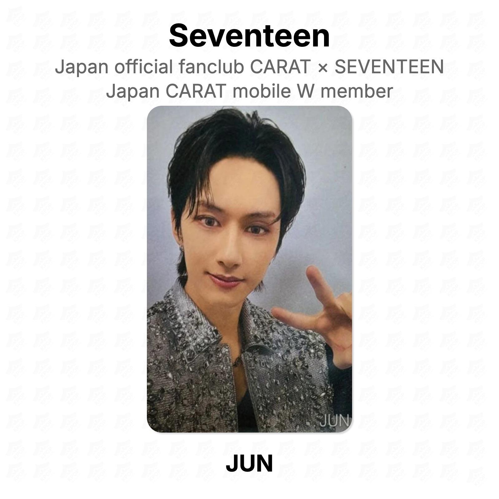 Seventeen Japan official fanclub CARAT x SEVENTEEN Japan CARAT mobile W member Official Photocard JUN