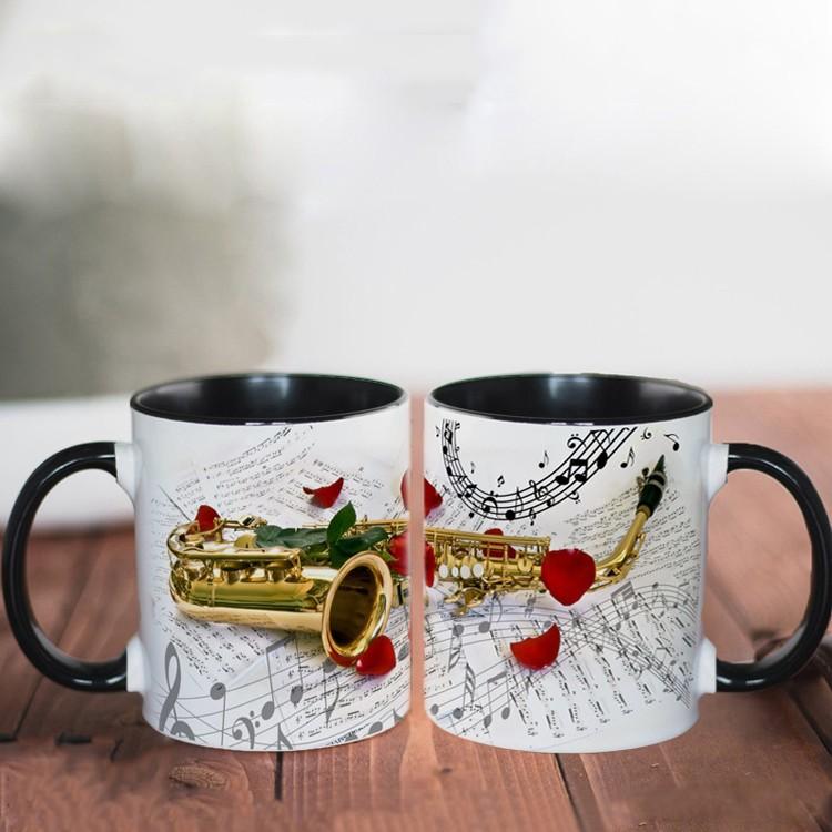 Music Theme Coffee Mug 350ML Guitar Piano Violin Ceramic Mug Ceramic Mug Table Decoration Tea Mugs