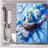 Floral and Birds Pattern Bathing Curtain  Bathroom Shower Curtain Waterproof With 12 Hooks Home Deco