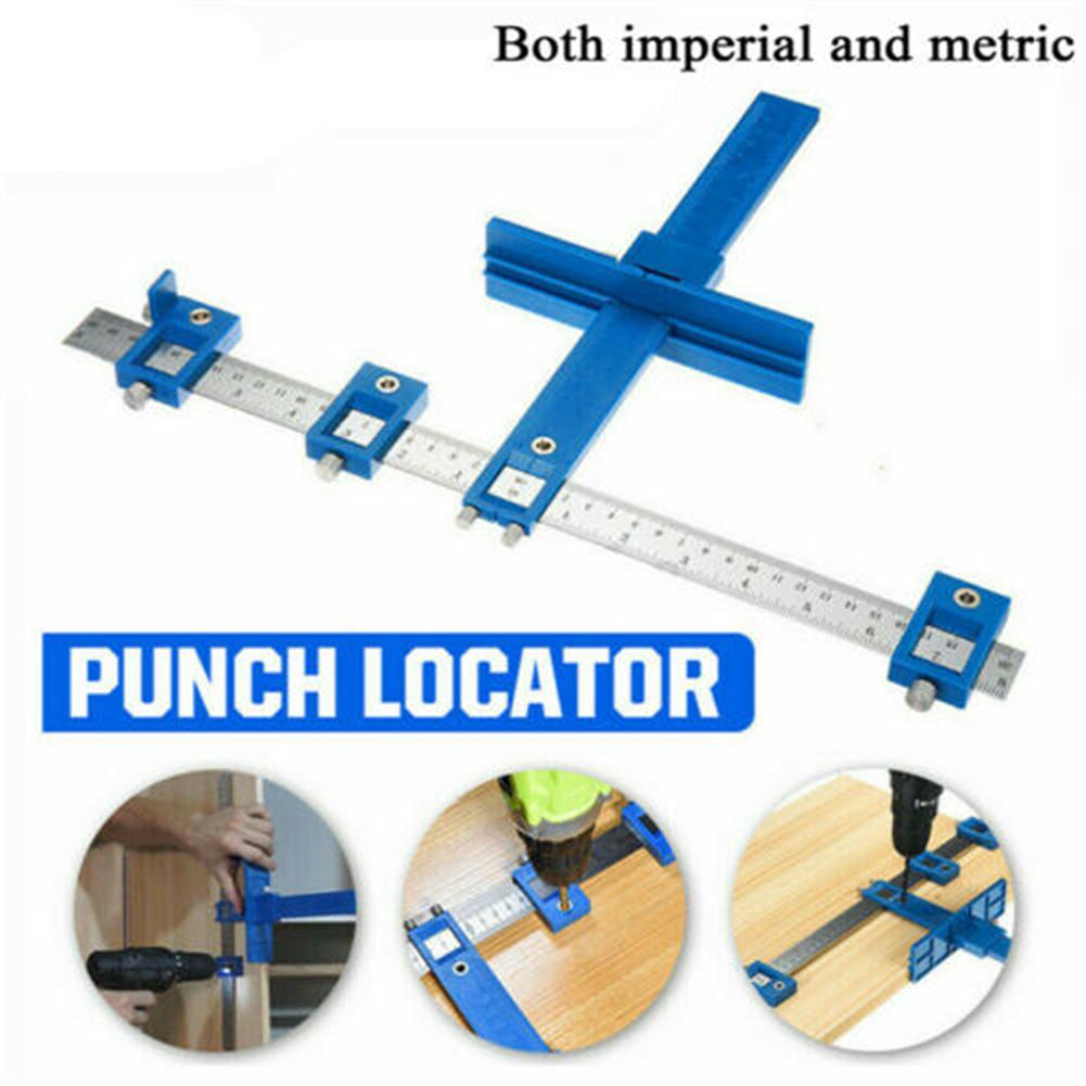 Punch Locator Drill Guide Kit Cabinet Hardware Locator Woodworking Tool Ruler Assistant Installation Tool