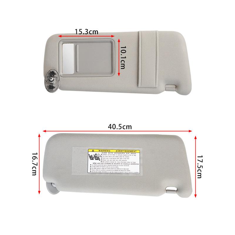 Suitable for Toyota Camry 2007 2008 2009 2010 2011 74320-06780-B02 Car Sun Visor Left and Right Gray with Makeup Mirror