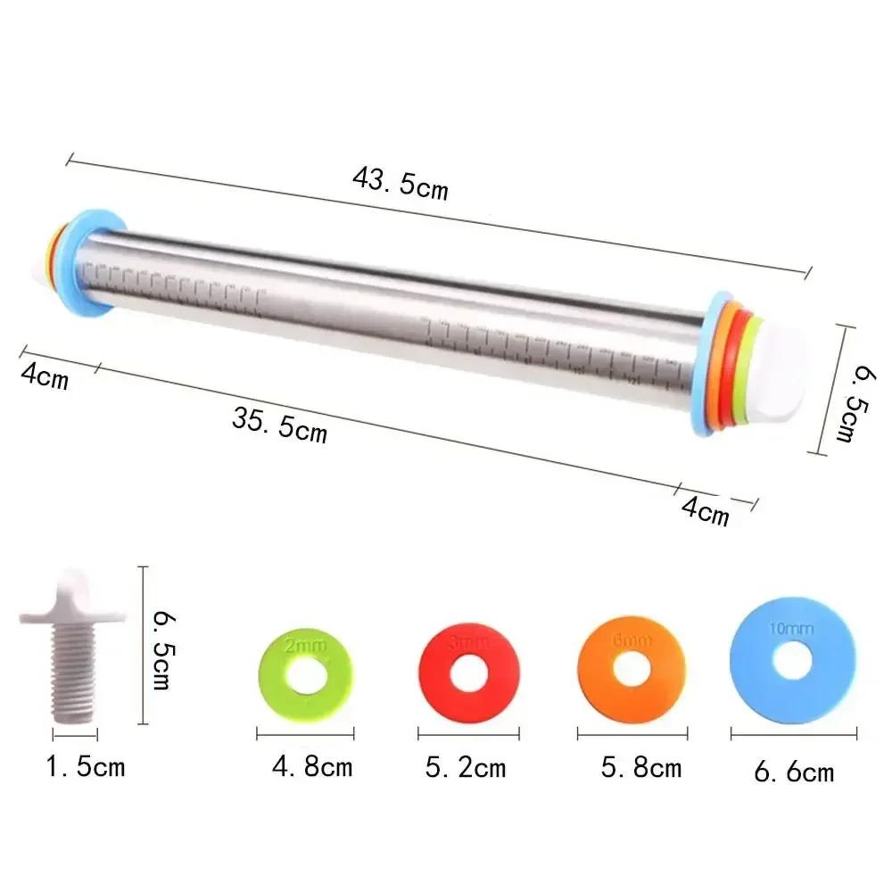 Verstellbares Nudelholz aus Edelstahl Silikon Backmatte Antihaft Fondant Teig Ausrollmatte, Ofenauskleidung, Küchenutensil