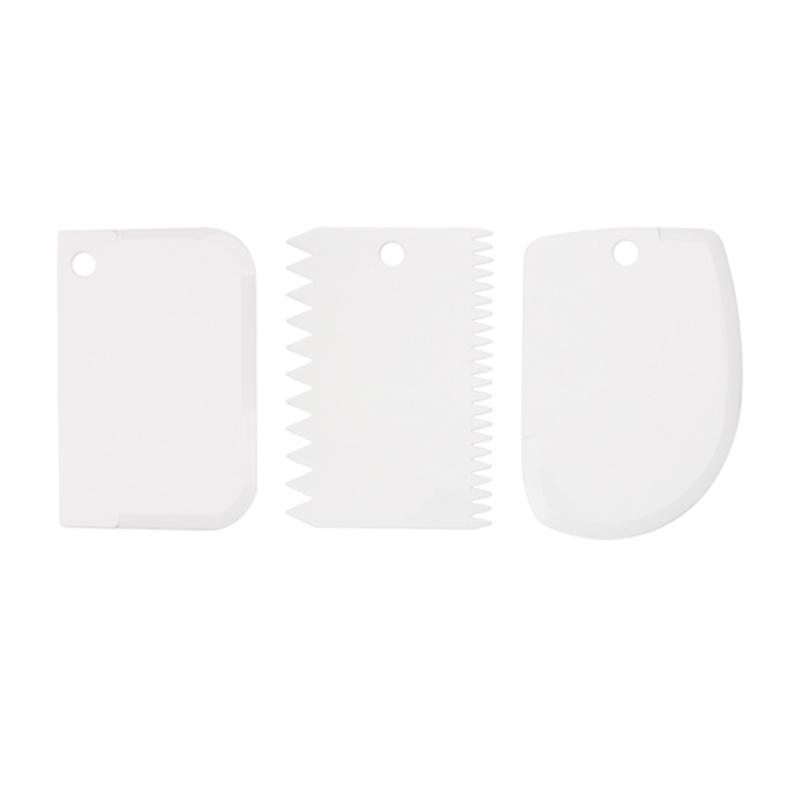 Set of 3 Plastic Cake Scrapers Set of 2 Silicone Bowl Scraper Dough Cutter Icing Smoother Tools Cake Decorating Supplies    0098