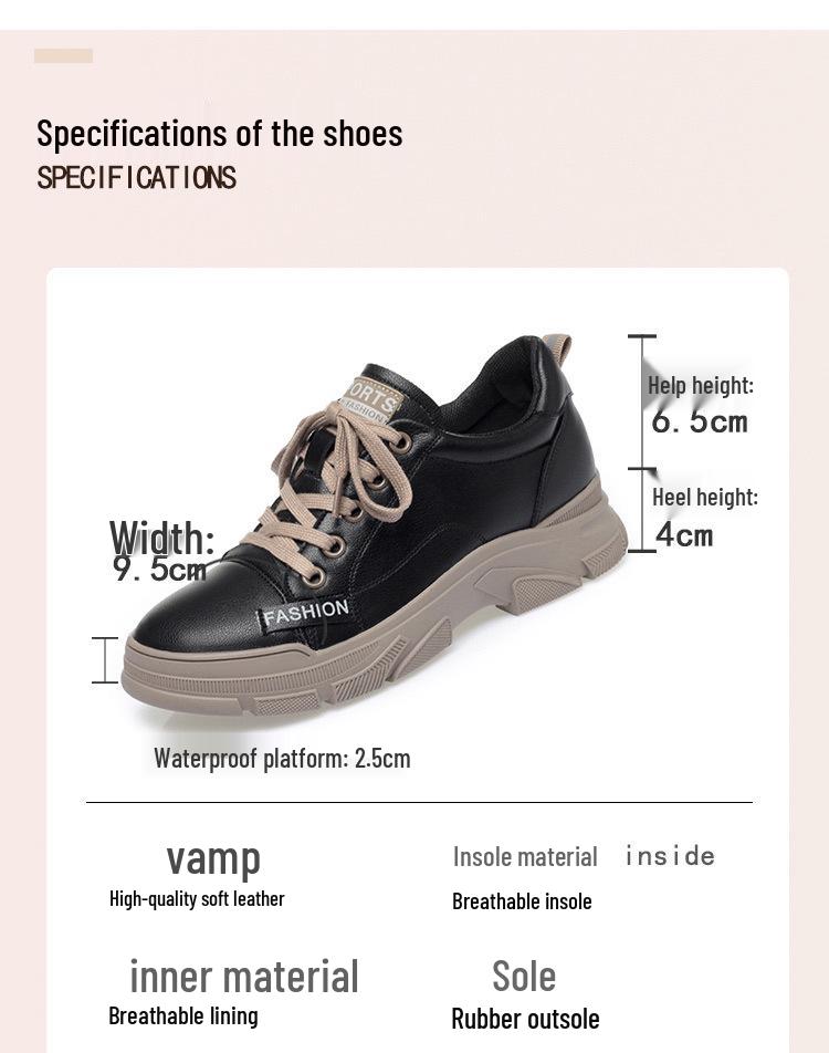Women's Spring 2024 Lace-up White Shoes - Versatile, Soft & Thick Sole Casual Sneakers