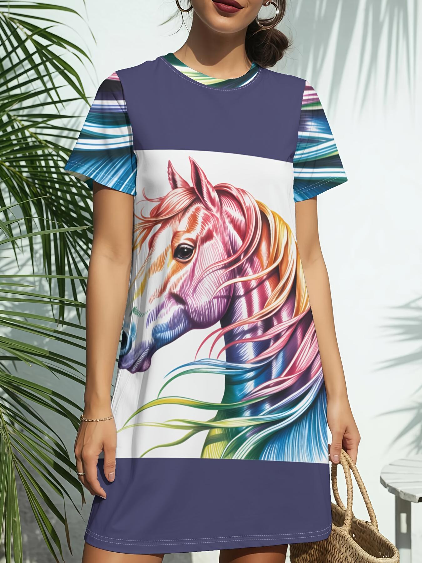 

Women S New Crew Neck Short Sleeve T-Shirt Dress. American Trend Digital Print. Casual ; Versatile for Spring And Summer. Elegant And Chic Woen S De XL дубильная кора