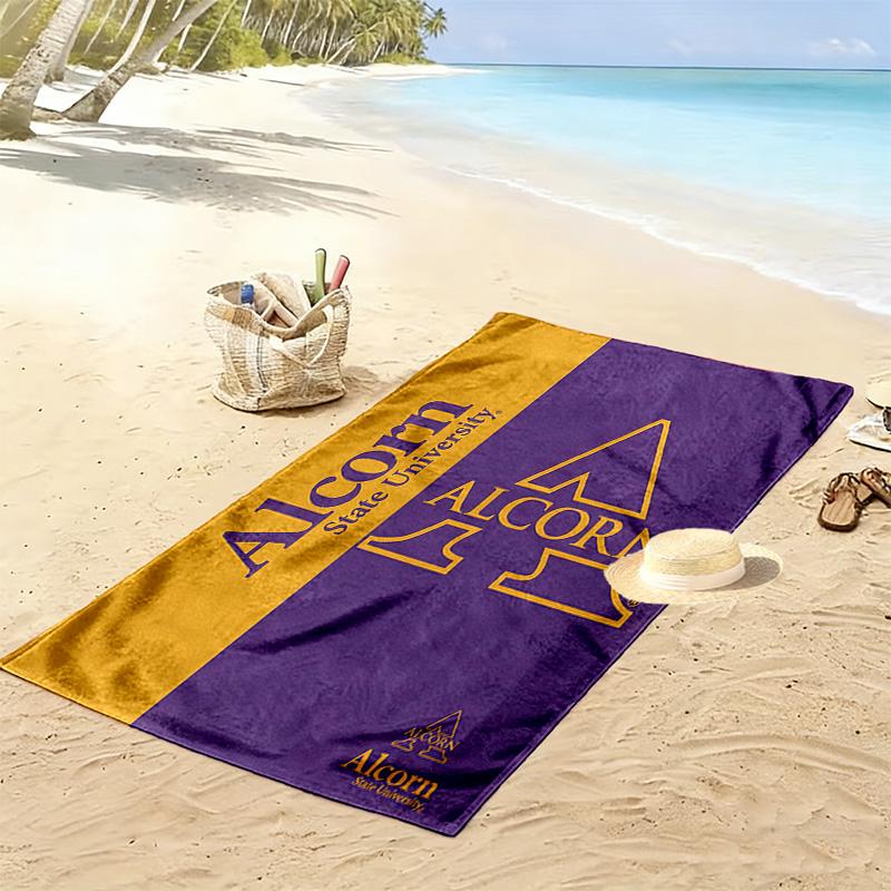Alcorn State Braves Print Beach Towel, Large Soft Quick Dry Towel for Beach Camping Swimming