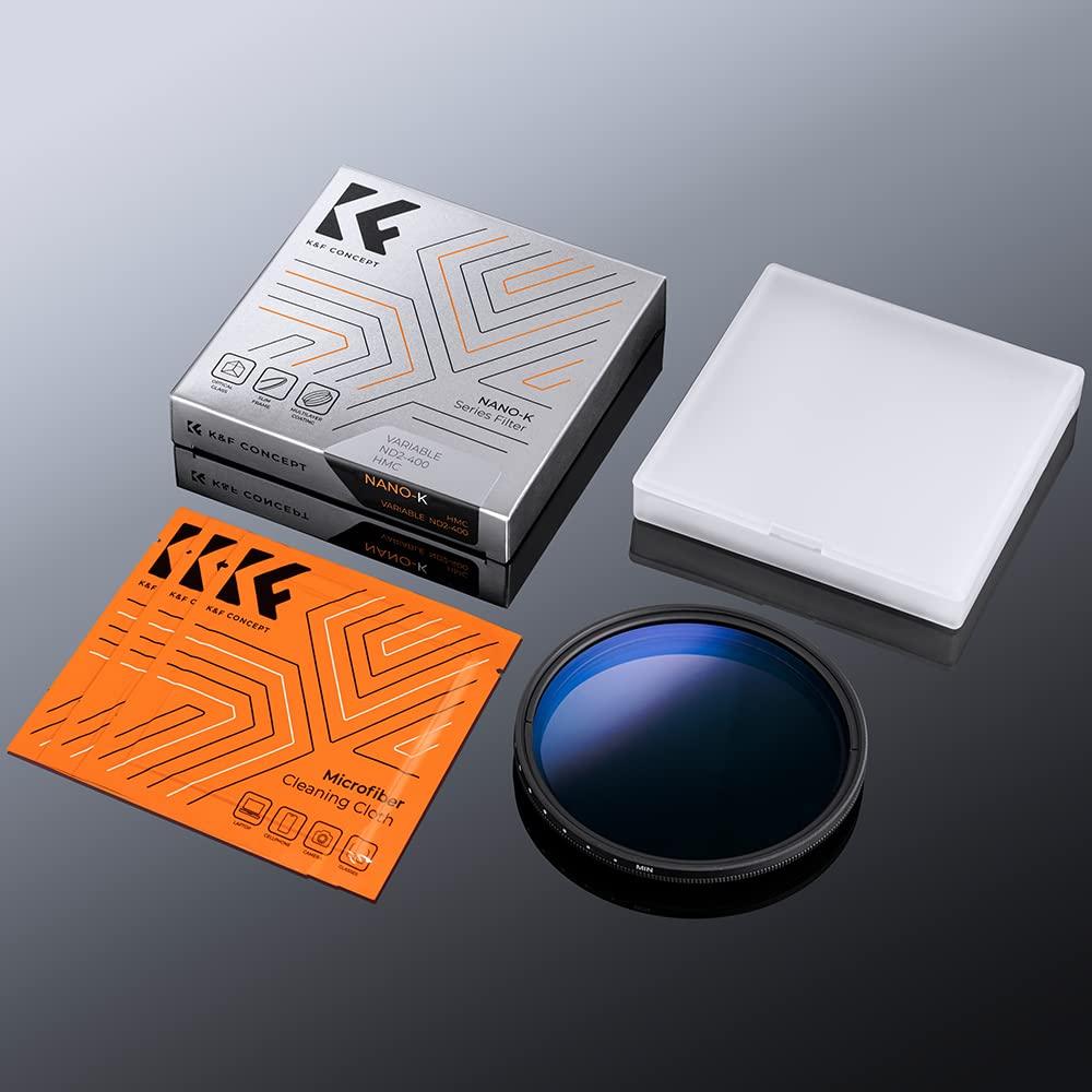 Concept Variable ND Variable Light Reduction Range Thin Frame Design Variable ND K&F Filter, ND, ND2-ND400, 16-Layer Multi-Coating, (46mm,