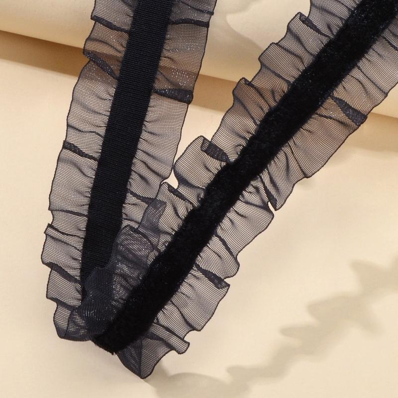 1pc Elegant Retro 90s White Lace Elastic Tattoo Chokers Collar Necklace Women Party Jewelry Accessories