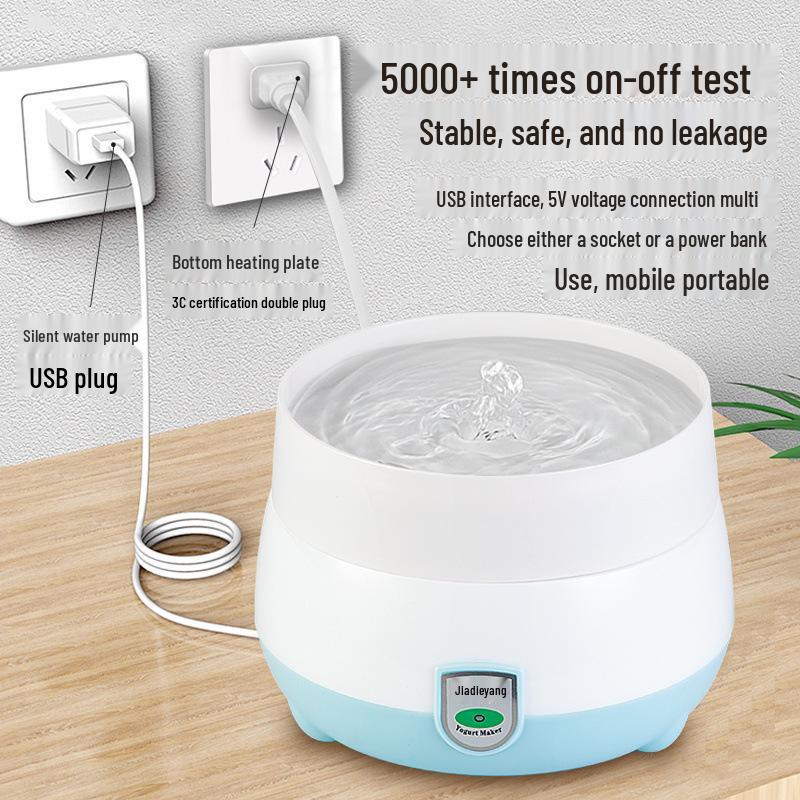 Smart Heated Cat Water Fountain & Yogurt Maker - Silent Pet Bowl for Cats