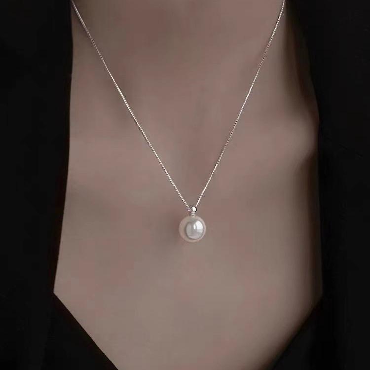 925 Silver-plated Pearl Neck Chain Light Luxury Necklace 2023 New Popular High-end Niche Women's Collarbone Chain