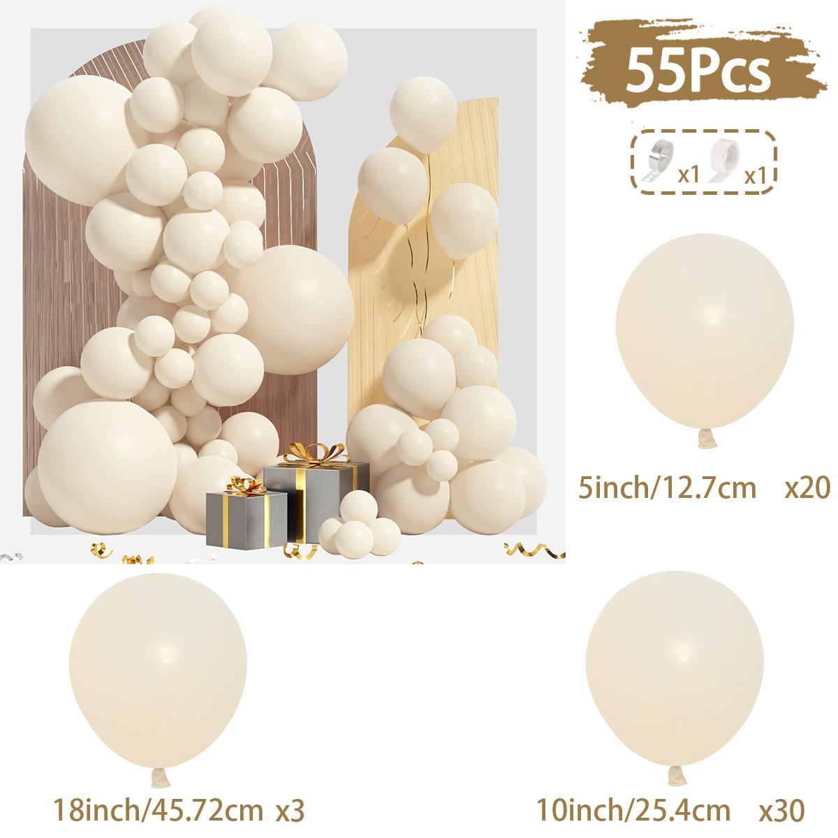 

Beige White Solid Balloon Garland Arch Kit Happy Birthday Party Decoration Kid Wedding Birthday Balloon Latex Baloon Baby Shower Other
