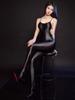Satin Smooth Backless Oil Glossy Shiny Bodysuit See Through Open Crotch Sexy Tights Elastic Shaping Leotard Bandage Stage Wear