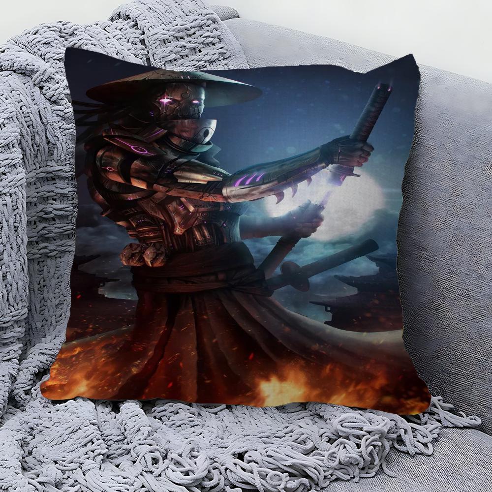 Japan Neon Punk City Samurai Pillow Cover Design Cushion Cover Decor Holiday Decorati