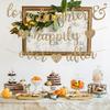 Vorgespanntes Love Laughter & Happily Ever After Banner für Hochzeitsfeier Dekorationen, Gold Glitzer Banner Schild mit 13FT Herz Streamer Girlande für
