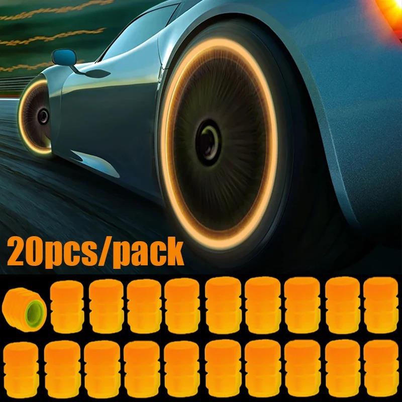 Luminous Wheels Tire Air Cap Cover Fluorescent Night Glowing Tyre Valve Caps Auto Wheel Valve Stem for Car,SUV,Motorcycles,Truck Stem Caps1