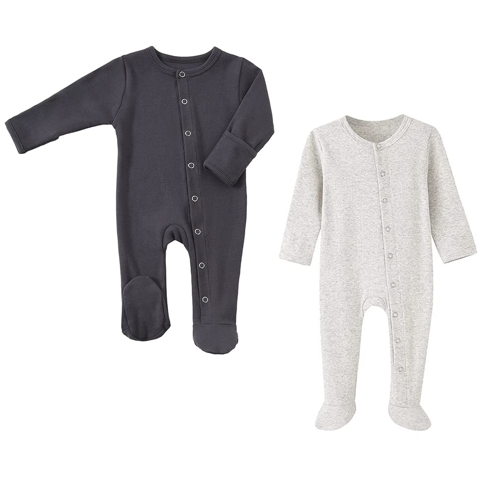 

Детский Длинный Новорожденный Открытый Детский Месяцы [KISBINI] Одежда, Ромпер, Рукав, Комбинезон, Хлопок, Ноги, Нижнее белье, Перед, Ребенок, Подарок, Угольный/Молочный, 6-9