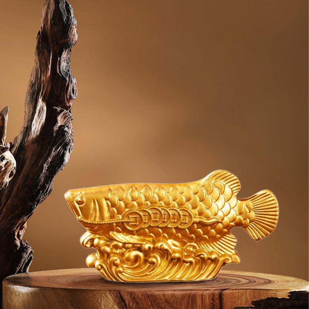 Feng Shui Wealth Arowana Fish Tabletop Modern Figurine for