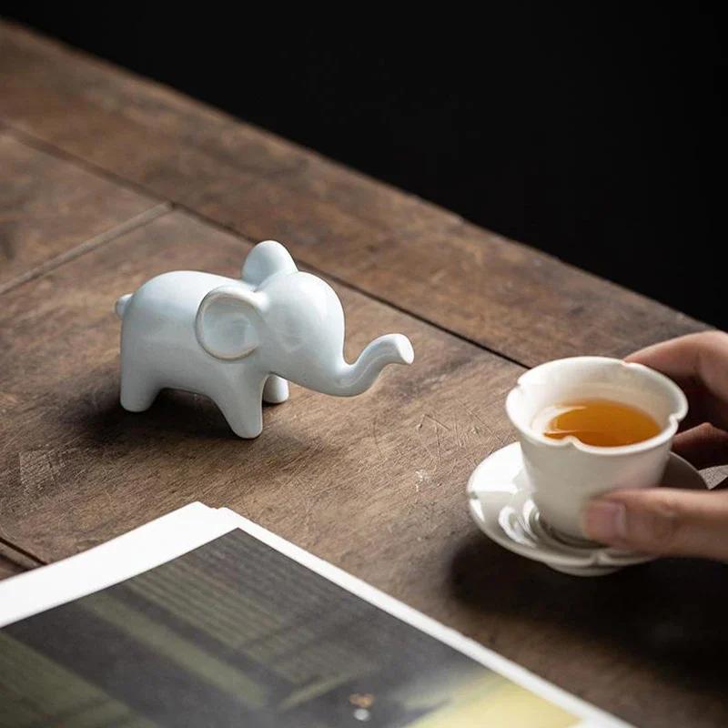 Elefant Giraffe Mini Keramikfigur Desktop Tier Skulptur Modern Minimalistisch Dekorative Ornamente für Heim- Bürodekor